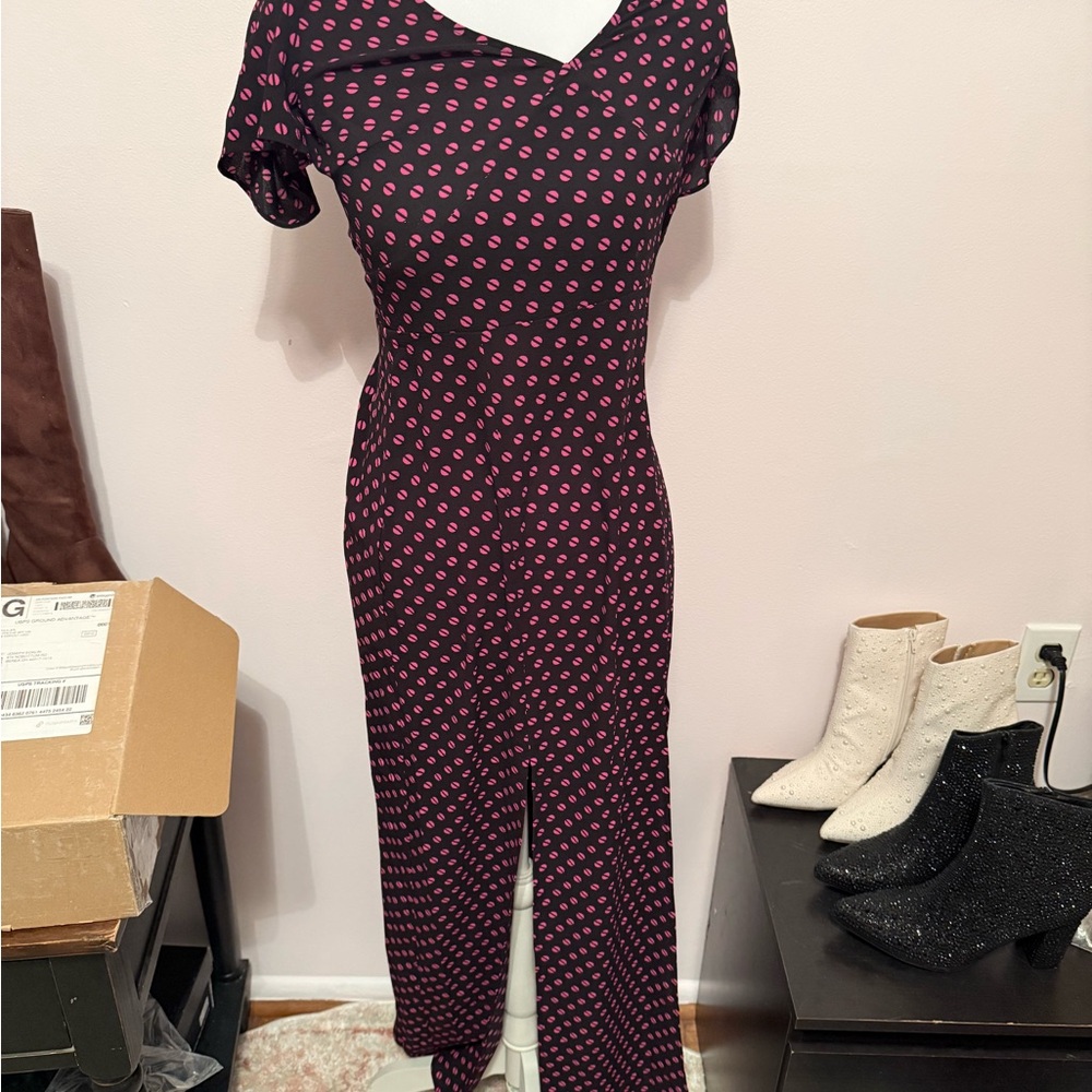 Michael Kors Black and Pink Patterned Dress